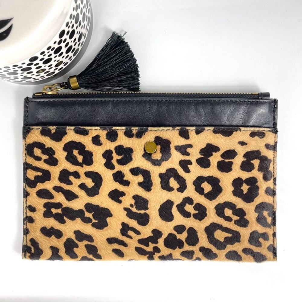 J. Crew Calf hair and Leather Mini Clutch